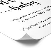 Citroen Baby shower Spel Zeg geen Baby Poster (Hoek)