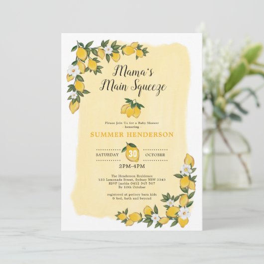 Citroen Baby shower Sunshine Lemonade Zomer Citrus Kaart (Staand voorkant)