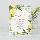  citroen Baby shower uitnodiging (Staand voorkant)