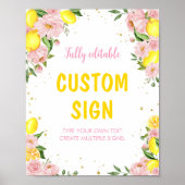 Citroen Baby shower Verjaardagsfeesttafel Teken Poster (Voorkant)