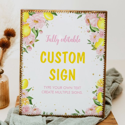 Citroen Baby shower Verjaardagsfeesttafel Teken Poster