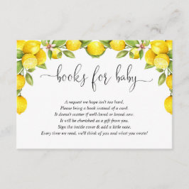 Citroen baby shower, zoete citroenen boek aanvraag informatiekaartje