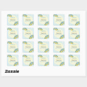 Citroen Blauwe Main Squeeze Bruiloftsborrel Vierkante Sticker (Vel)