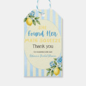 Citroen Blauwe Main Squeeze Bruiloftsfeest Cadeaulabel (Voorkant)