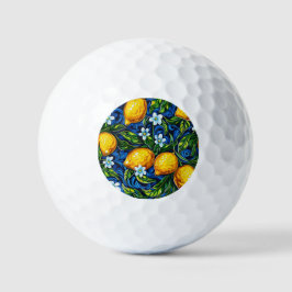 Citroen & Blauwe Majolica Print Golfballen