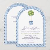 Citroen Blauwe Mediterraanse Tegels Tuin Bruidsfee Kaart (Voorkant / Achterkant)