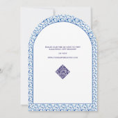 Citroen Blauwe Mediterraanse Tegels Tuin Bruidsfee Kaart (Achterkant)