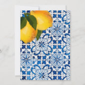 Citroen Blauwe Mediterrane Tegel Chic Stijlvolle B Kaart (Achterkant)