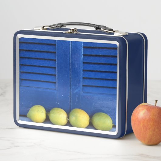 Citroen Blauwe Ramen Metal lunchbox (In situ)