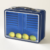 Citroen Blauwe Ramen Metal lunchbox (Achterkant)