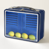 Citroen Blauwe Ramen Metal lunchbox (Voorkant)