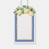 Citroen Blauwe Tegel Wijn Wensput Bruidsdiner Cadeaulabel (Achterkant)