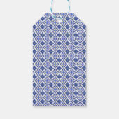 Citroen Blauwe Tegels Grazie Mille Bruiloft Feest Cadeaulabel (Achterkant)