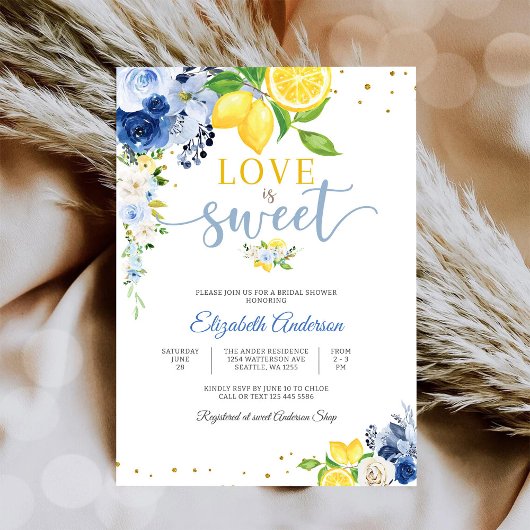 Citroen Bloem Bruidsfeest Uitnodiging