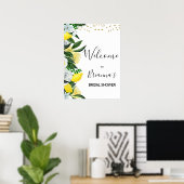 Citroen Bloem Hoofd Druk Bruiloft Feest Welkom Poster (Thuiskantoor)