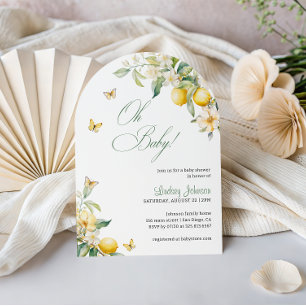 Citroen Bloem Vlinder Baby Shower Boog Kaart