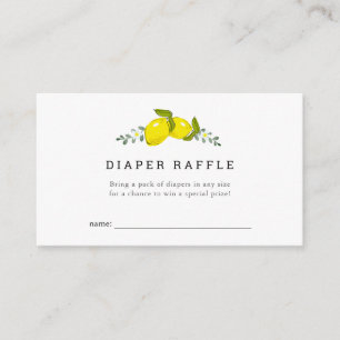 Citroen Bloemen Baby shower Luier Raffle Ticket Informatiekaartje