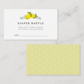 Citroen Bloemen Baby shower Luier Raffle Ticket Informatiekaartje (Voorkant / Achterkant)