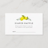 Citroen Bloemen Baby shower Luier Raffle Ticket Informatiekaartje (Voorkant)
