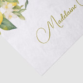 Citroen Bloemen Citrus Modern Persoonlijk Ontwerp Tissuepapier (Detail)