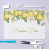 Citroen Bloemen Citrus Modern Persoonlijk Ontwerp Tissuepapier (Craft)