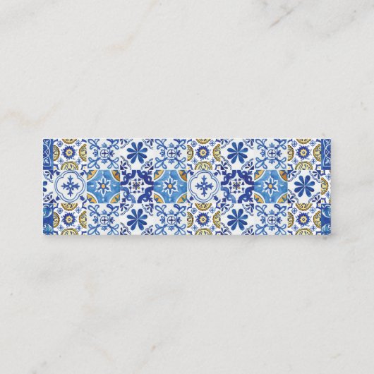 Citroen Bloemen Groen Bruiloft Website Kaart Mini Mini Visitekaartje (Achterkant)