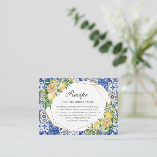 Citroen Bloemen Groen Vrijgezellenfeest Breng Rece Informatiekaartje (Staand voorkant)