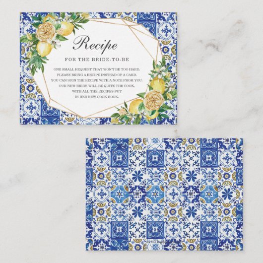 Citroen Bloemen Groen Vrijgezellenfeest Breng Rece Informatiekaartje (Voorkant / Achterkant)