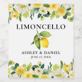 Citroen Bloemen Limoncello Bruiloft Fles Label Wijn Etiket (Enkel label)