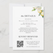 Citroen Bloemen Minimale Vlak Alles in Een Bruilof Kaart (Achterkant)