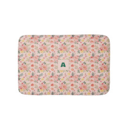 Citroen Bloemen roze Peony rustiek Patroon monogra Badmat