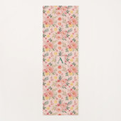 Citroen Bloemen roze Peony rustiek Patroon monogra Yogamat (Voorkant)