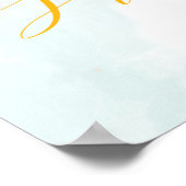 Citroen Bloemenaquarelpapier Poster Bord Sign (Hoek)