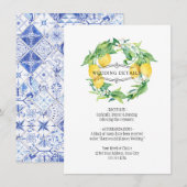  citroen bloemencitrus bladeren bruiloft detail kaart (Voorkant / Achterkant)