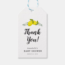 Citroen Bloemige Baby Shower Bedankkaart Cadeaulabel