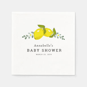 Citroen Bloemige Baby Shower Papieren Servetten