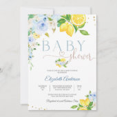 Citroen Bloemige Baby Shower Uitnodiging (Voorkant)
