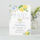 Citroen Bloemige Baby Shower Uitnodiging (Staand voorkant)