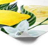 Citroen Bloemige Hoofd Druk Bruiloft Feest Verwelk Poster (Hoek)