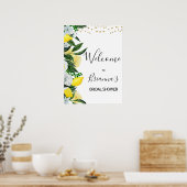 Citroen Bloemige Hoofd Druk Bruiloft Feest Verwelk Poster (Keuken)