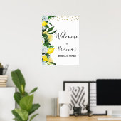 Citroen Bloemige Hoofd Druk Bruiloft Feest Verwelk Poster (Thuiskantoor)