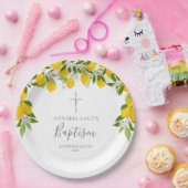 Citroen Bloesem Groene Doop Christening Papieren Bordje (Feest)