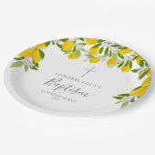 Citroen Bloesem Groene Doop Christening Papieren Bordje (Gekanteld)