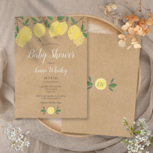 Citroen Bloesem Groene Waterverf Baby Shower