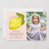 Citroen Bord Roze Lemonade Meisje Foto Verjaardag Kaart (Voorkant)