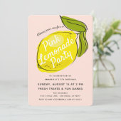 Citroen Bord Roze limonade Verjaardagsfeestje Uitn Kaart (Staand voorkant)