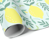 Citroen botanisch patroon wrapping papier (Rol Hoek)