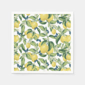 Citroen Botanische Blauwe Vlinders Servet (Voorkant)