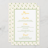 Citroen botanische citrus zomertuin bruiloft menu (Voorkant / Achterkant)