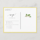 Citroen botanische krans met groen bruiloft uitnodiging briefkaart (Achterkant)